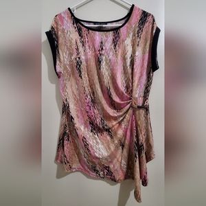 MANDY EVANS pink multicolor short sleeve blouse